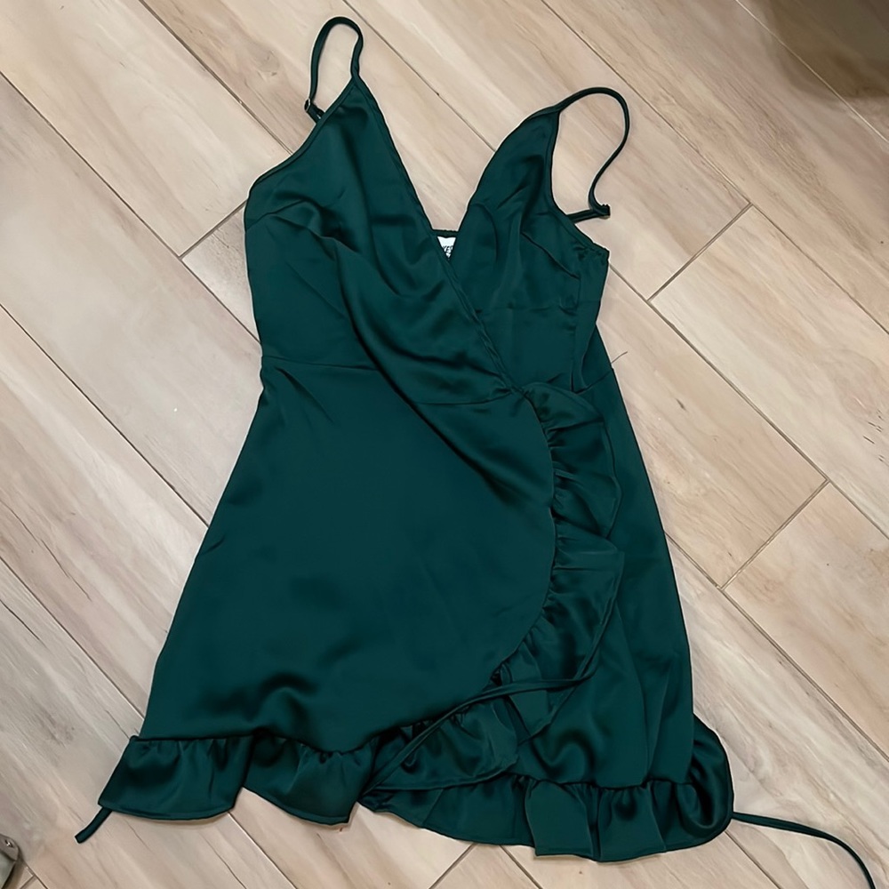 Satin Green Princess Polly Dress